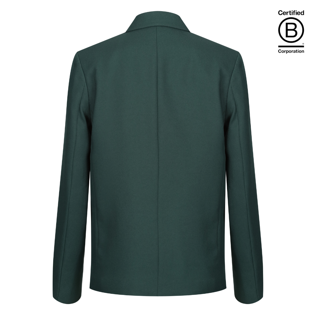 Bottle green girl's Performa eco school blazer - ethical school uniform
