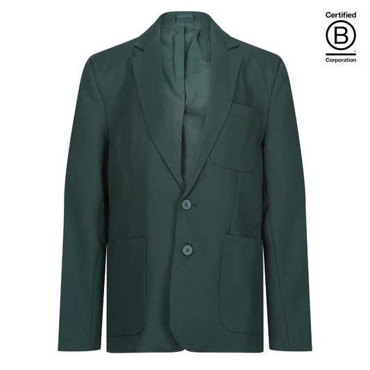 Bottle green unisex gender neutral sustainable eco school blazer - ethical school uniform