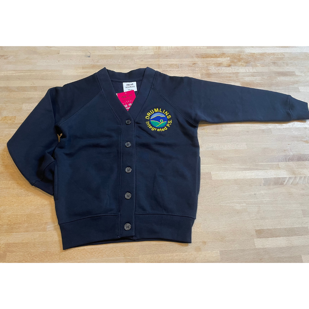 Drumlins Integrated Primary School navy sweatshirt cardigan
