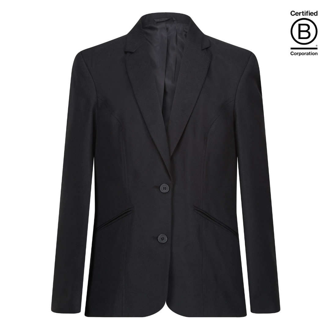 Girl's black Performa eco sustainable school suit jacket - ethical school uniform