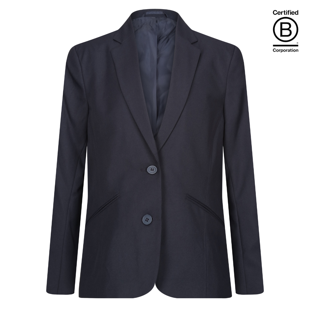Girl's navy Performa eco sustainable school suit jacket - ethical school uniform