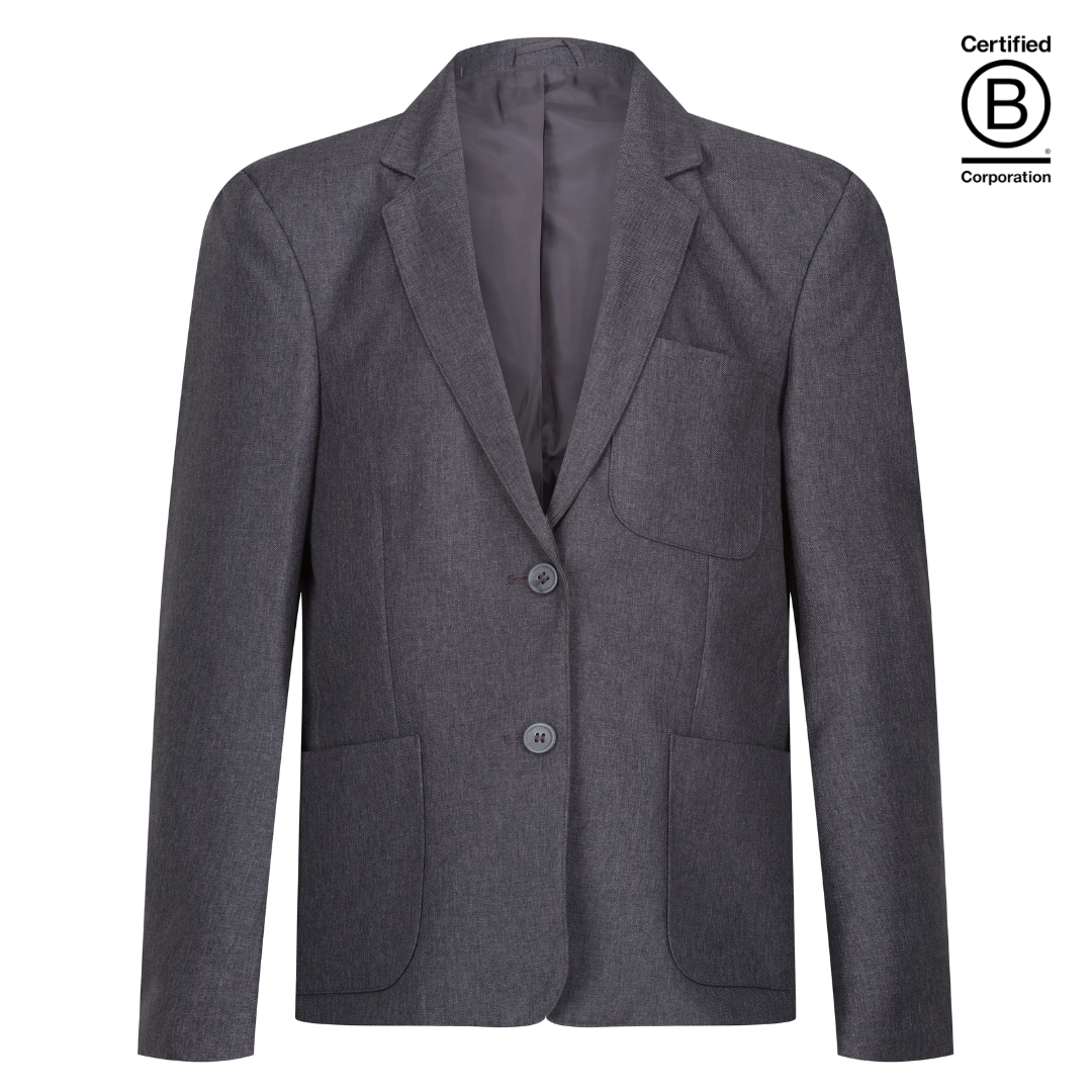 Grey girl's Performa eco school blazer - ethical school uniform