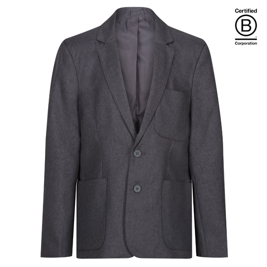 Grey unisex gender neutral sustainable eco school blazer - ethical school uniform