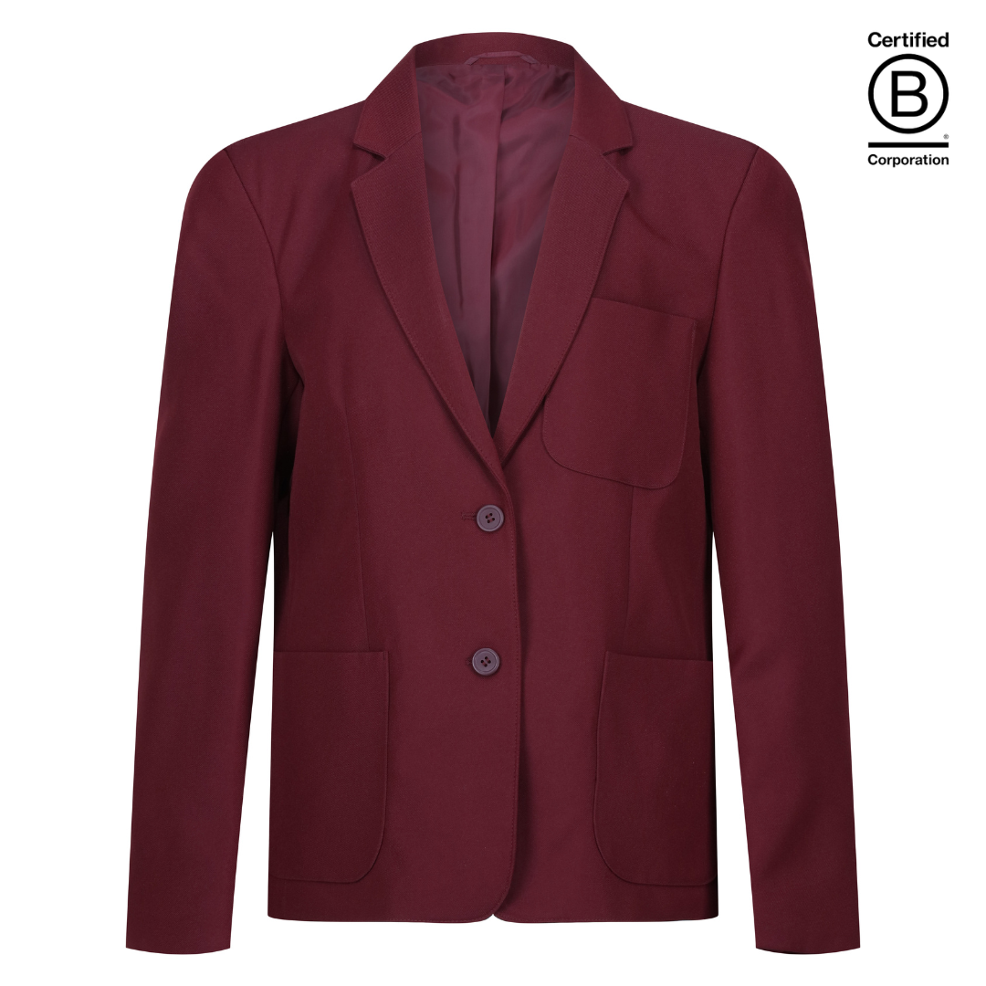 Maroon girl's Performa eco school blazer - ethical school uniform