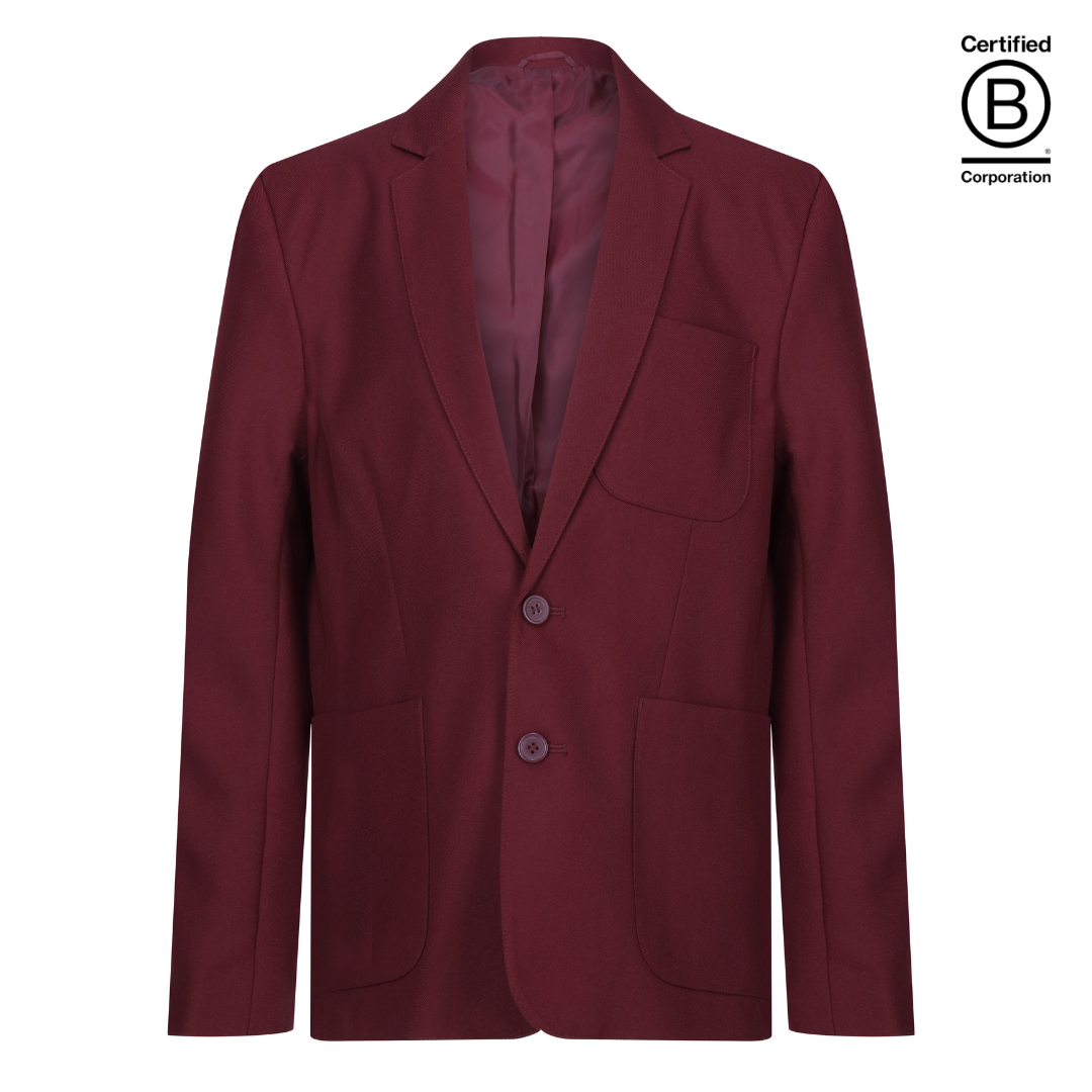 Maroon unisex gender neutral eco sustainable school blazer - ethical school uniform