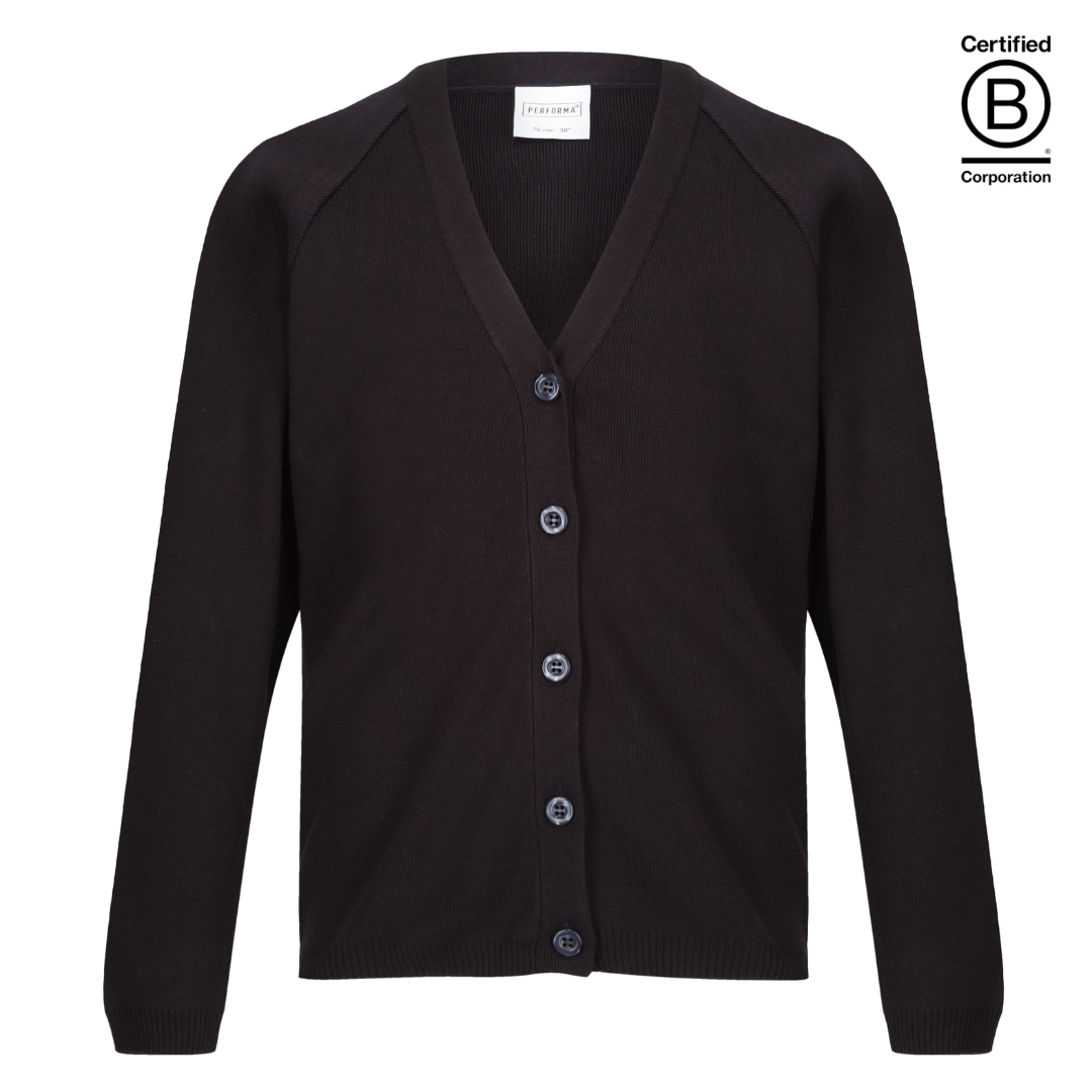 Navy Performa 50 plain sustainable gender neutral unisex school cardigan - ethical school uniform
