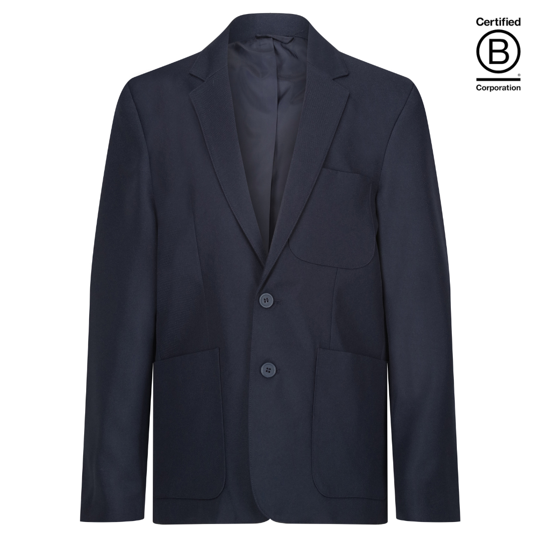 Navy unisex gender neutral eco sustainable school blazer - ethical school uniform