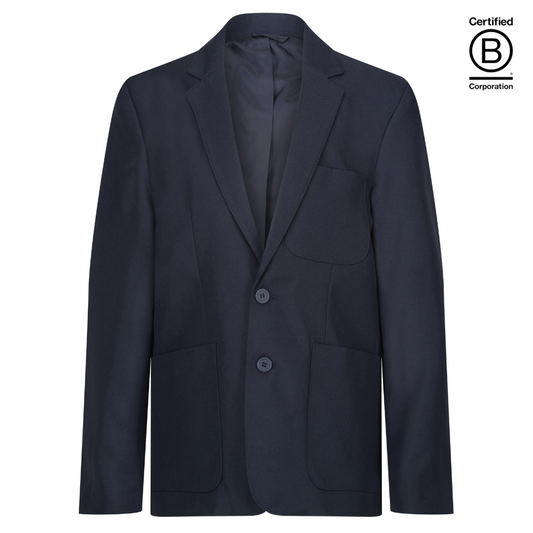 Navy unisex gender neutral eco sustainable school blazer - ethical school uniform