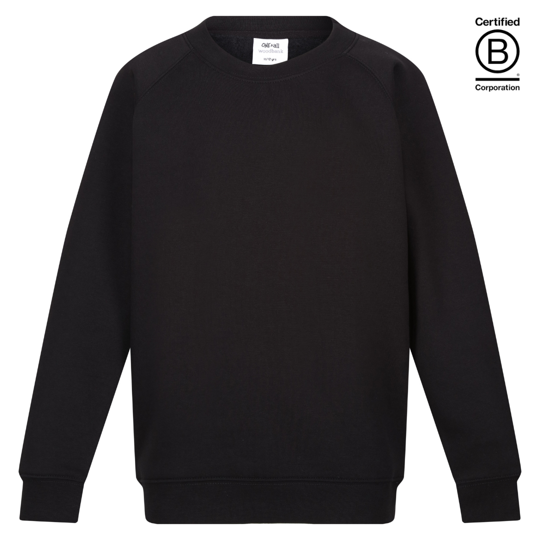 black plain crew round neck school sweatshirt jumper