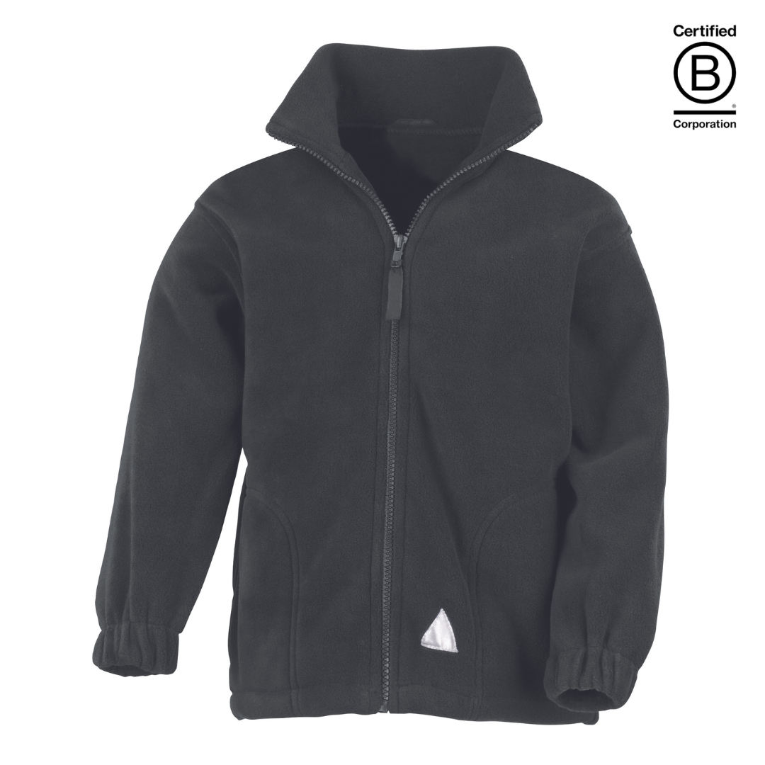 black heavy winter adult fleece full zip jacket