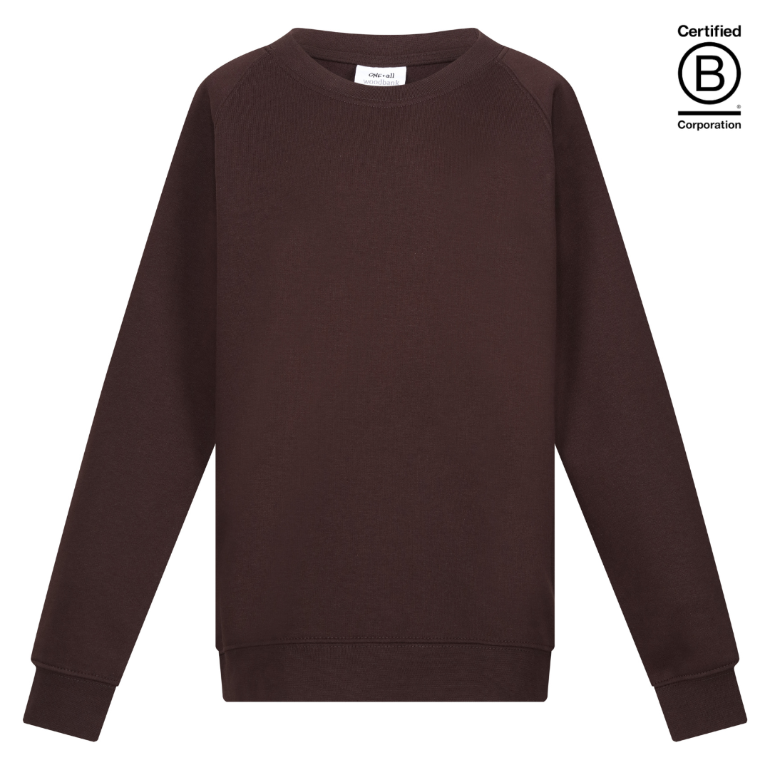 brown plain crew round neck school sweatshirt jumper