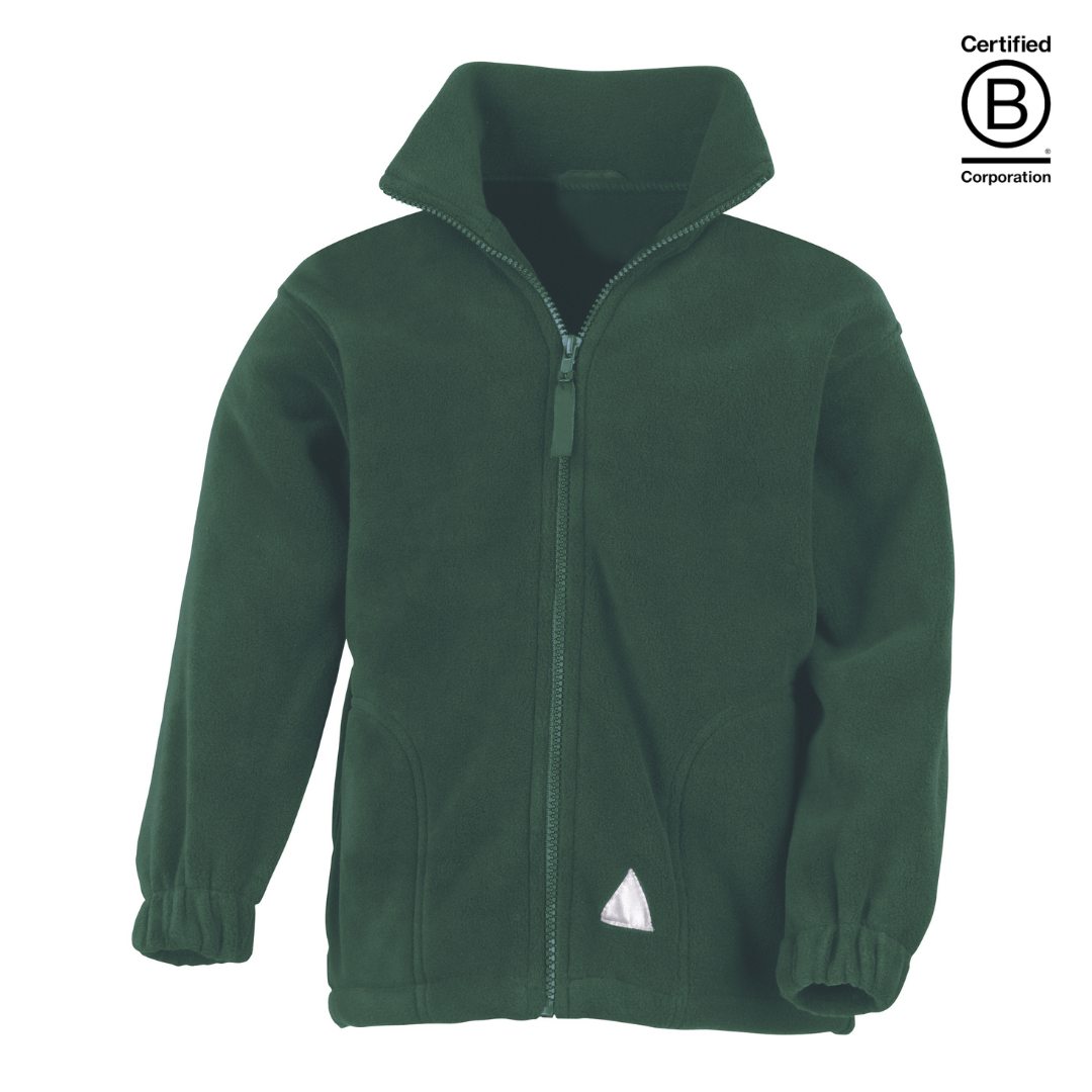 green heavy winter adult fleece full zip jacket