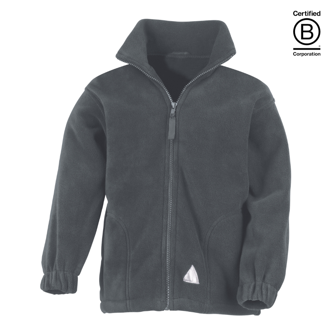 grey heavy winter adult fleece full zip jacket