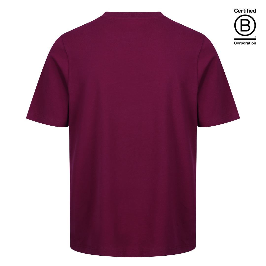 Ethical work uniform maroon cotton classic fit t-shirt