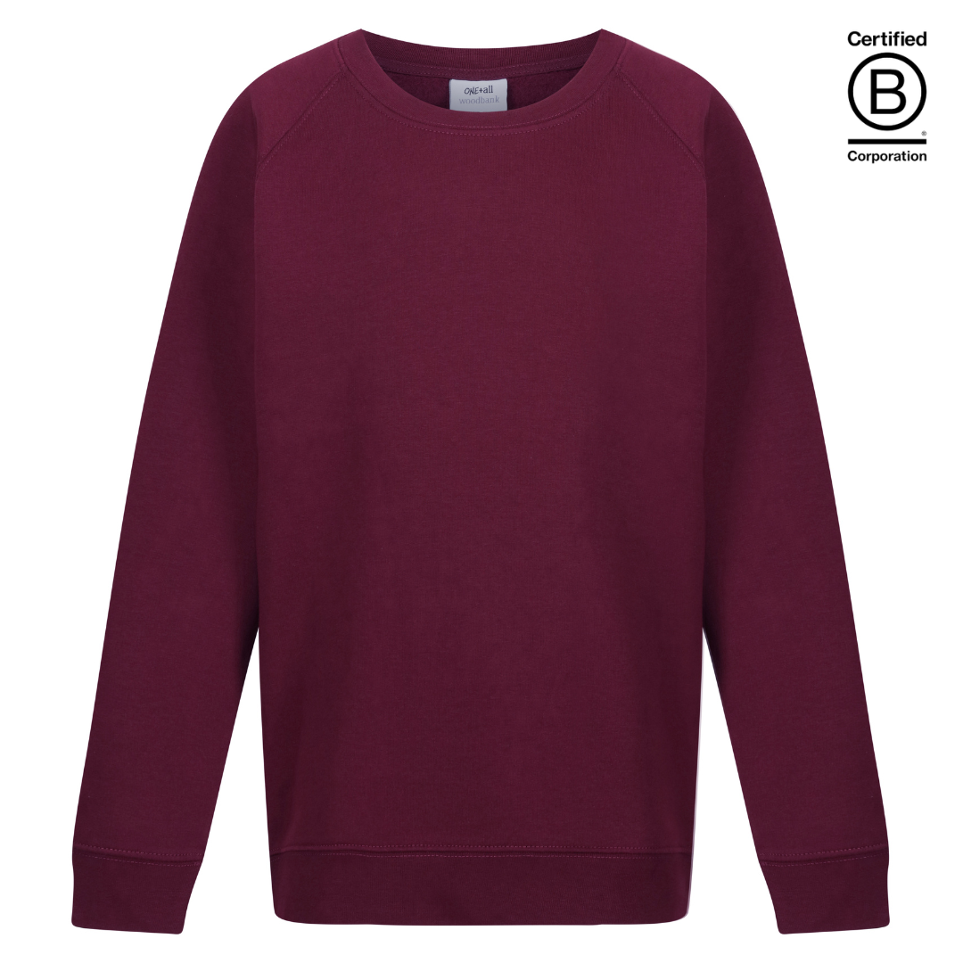 maroon plain crew round neck school sweatshirt jumper