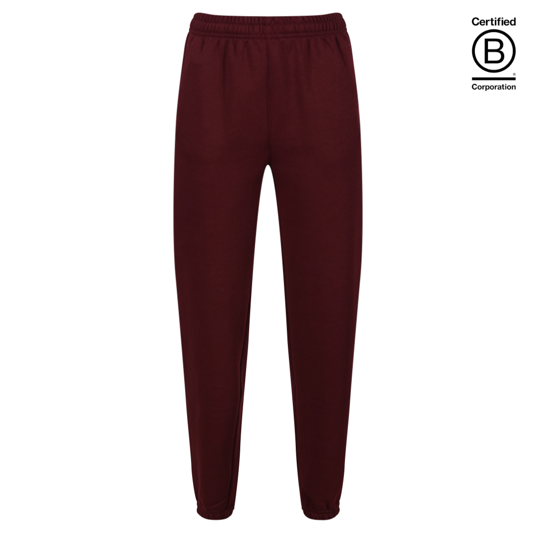 Maroon plain school PE jogging bottoms pants loose fit