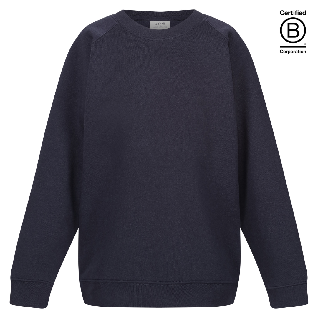 navy blue plain crew round neck school sweatshirt jumper