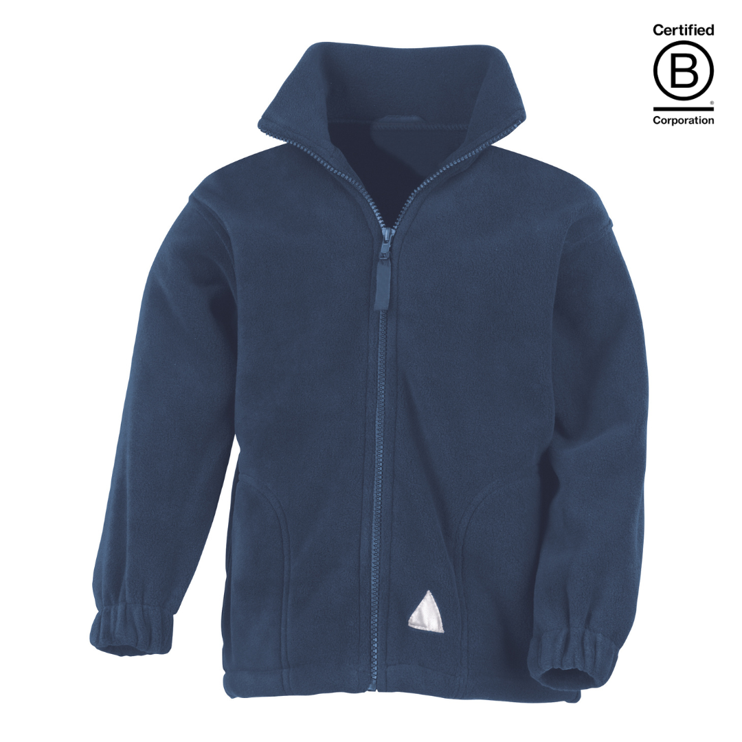 navy blue heavy winter adult fleece full zip jacket
