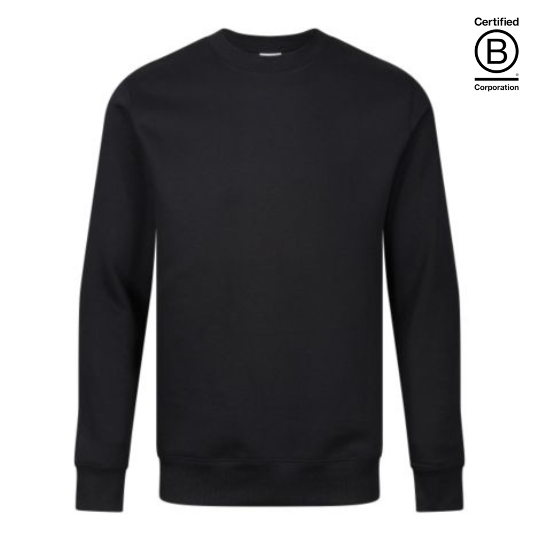 Ethically produced plain unisex adult black crew neck jumpers / sweatshirts - work uniform