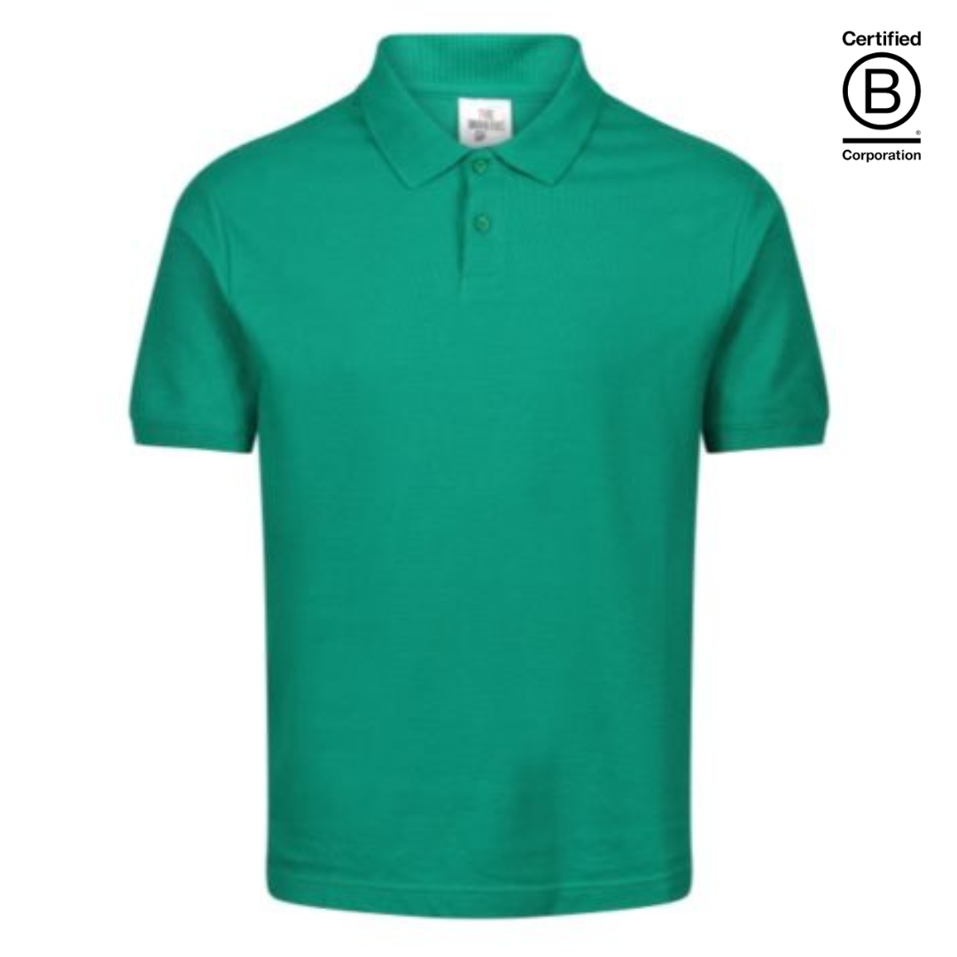 Plain emerald light green short sleeve polo shirts Ethical Schoolwear