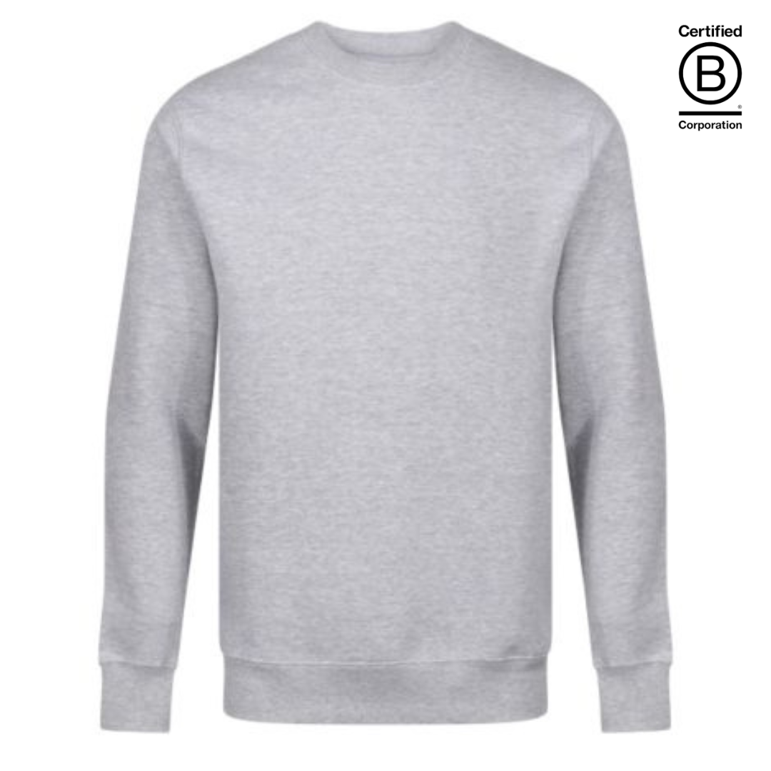 Ethically made adult unisex light grey crew neck jumpers / sweatshirts - work uniform