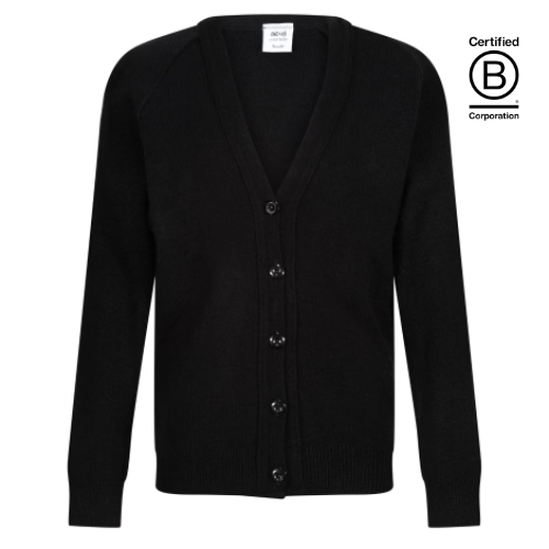 Black courtelle acrylic school cardigan