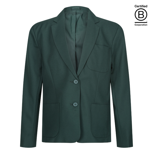 Bottle green girl's Performa eco school blazer - ethical school uniform