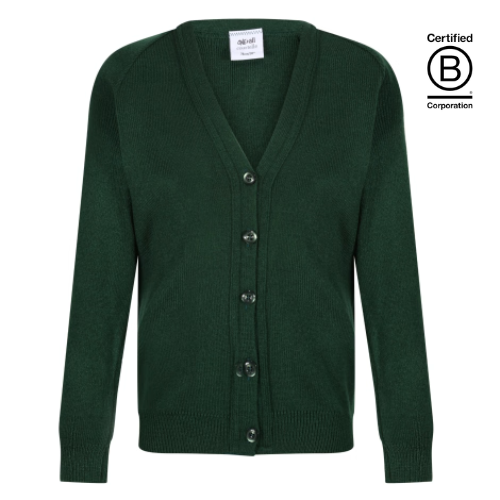 Bottle green courtelle acrylic school cardigan
