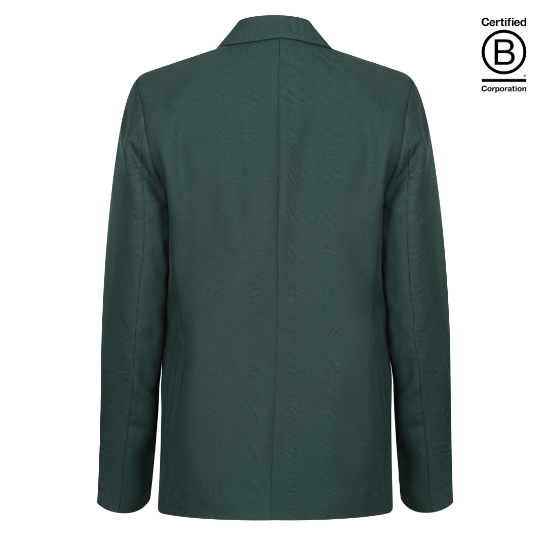 Bottle green unisex gender neutral sustainable eco school blazer - ethical school uniform