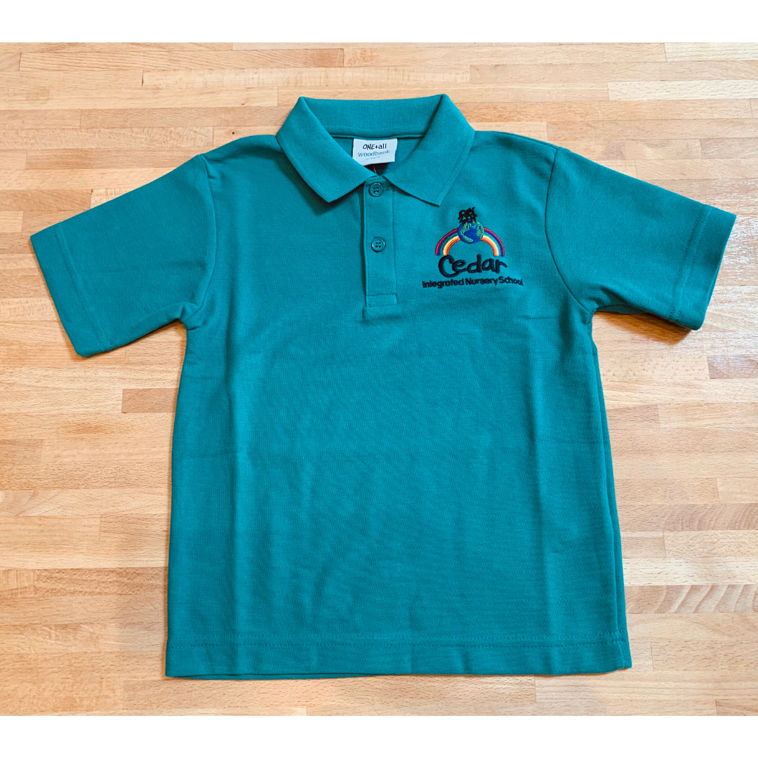 Cedar Integrated Nursery school jade embroidered polo shirt