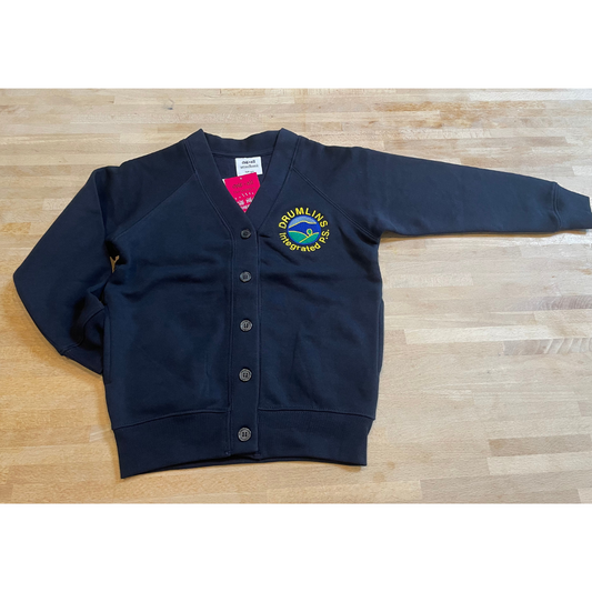 Drumlins Integrated Primary School navy sweatshirt cardigan 