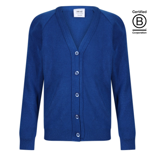 Ensign light royal blue courtelle acrylic school cardigan
