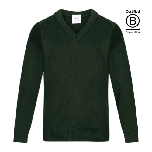 Plain Courtelle knitted v-neck school pullover
