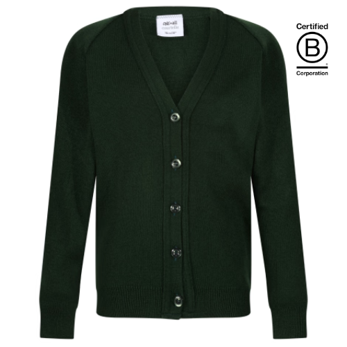 Forest Green courtelle acrylic school cardigan