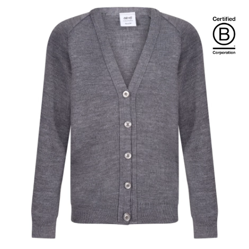 Grey courtelle acrylic school cardigan