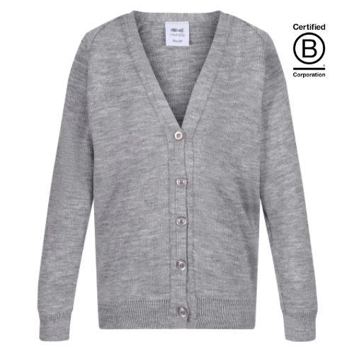 Light grey courtelle acrylic school cardigan
