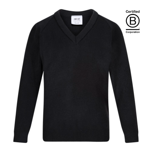 Plain Courtelle knitted v-neck school pullover