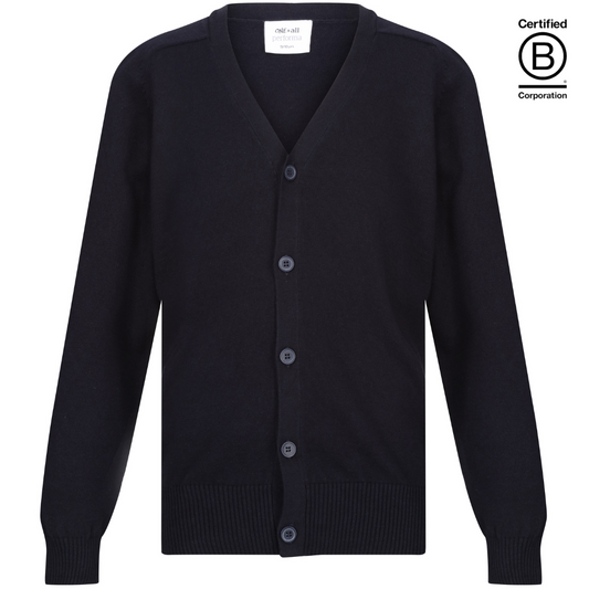Navy Boys unisex gender neutral Performa 100% Cotton Plain sustainable School Cardigan - ethical school uniform