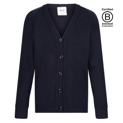Navy courtelle acrylic school cardigan
