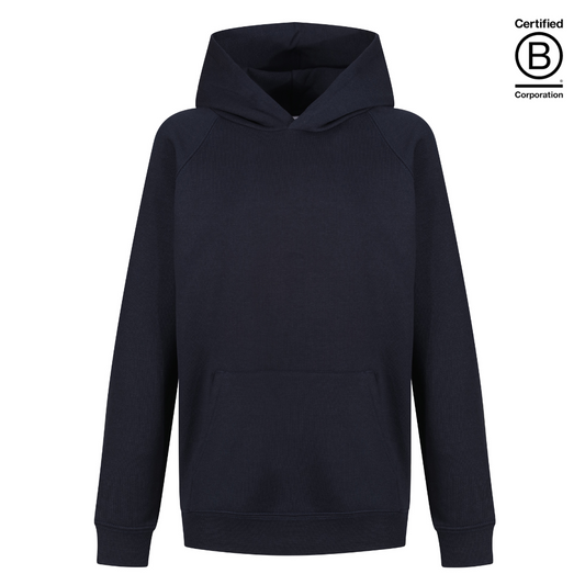 Plain navy blue B Corp Certified sustainable school hoodies - ethical school uniform