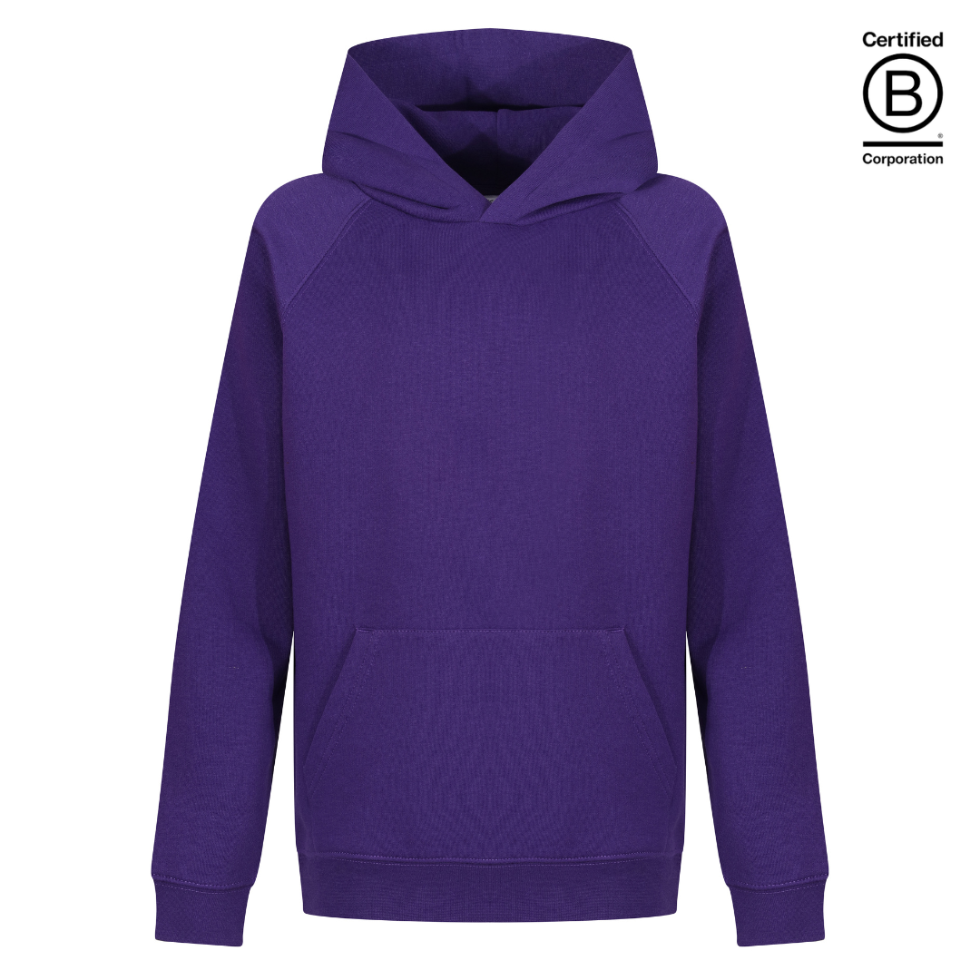 Plain purple B Corp Certified sustainable school hoodies - ethical school uniform