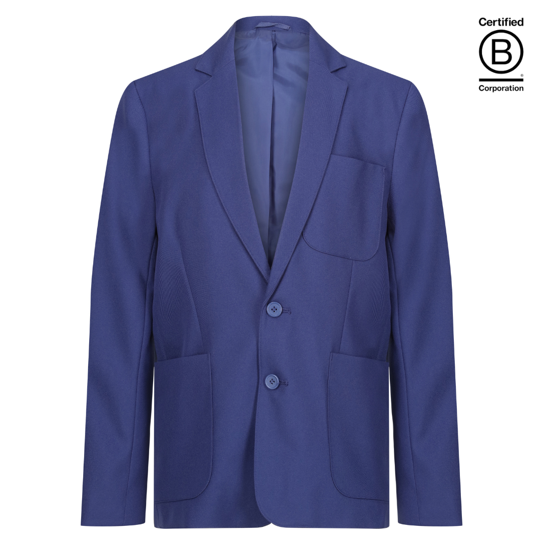 Royal blue unisex gender neutral sustainable eco school blazer - ethical school uniform