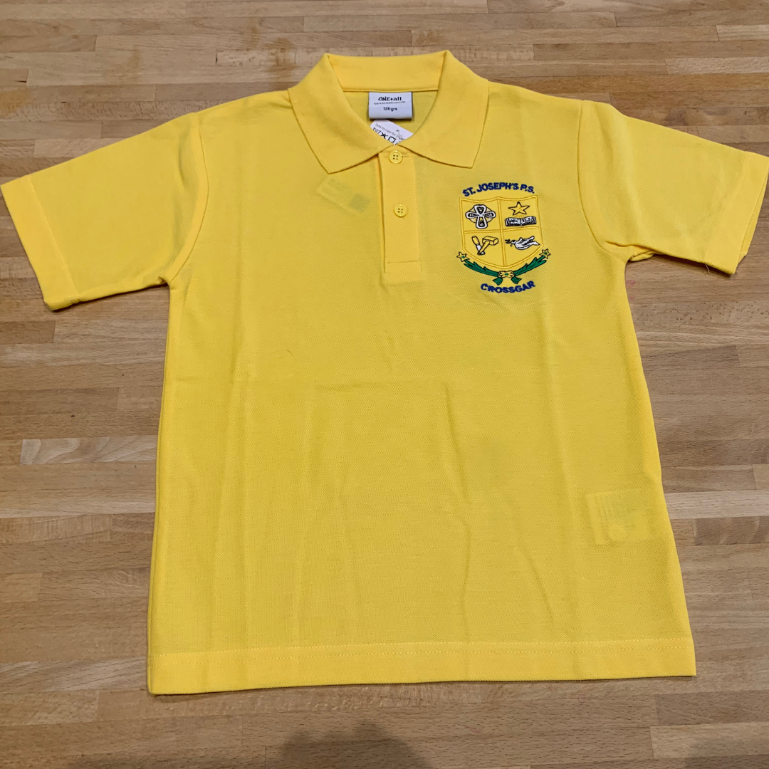 St Joseph's Primary School Crossgar yellow polo shirt