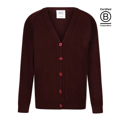Vintage port dark red courtelle acrylic school cardigan