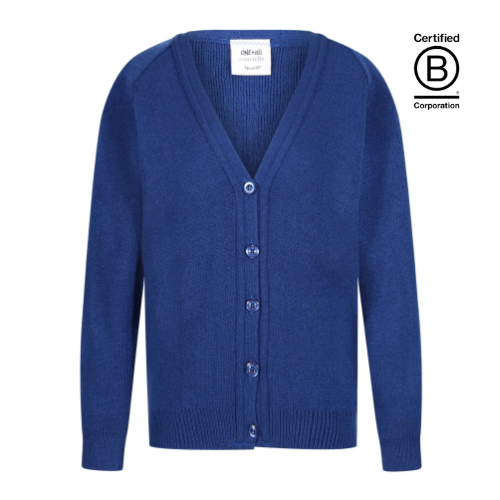 Windsor blue courtelle acrylic school cardigan