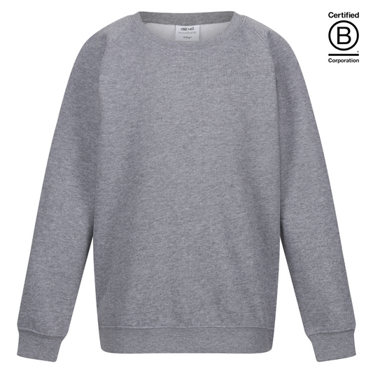 Grey plain crew round neck school sweatshirt jumper