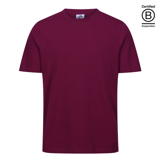 Ethical work uniform maroon cotton classic fit t-shirt