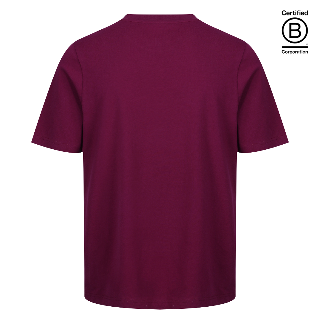 Maroon cotton classic fit gender neutral unisex t-shirt - ethically produced and sustainable t-shirts
