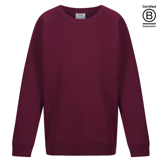 maroon plain crew round neck school sweatshirt jumper