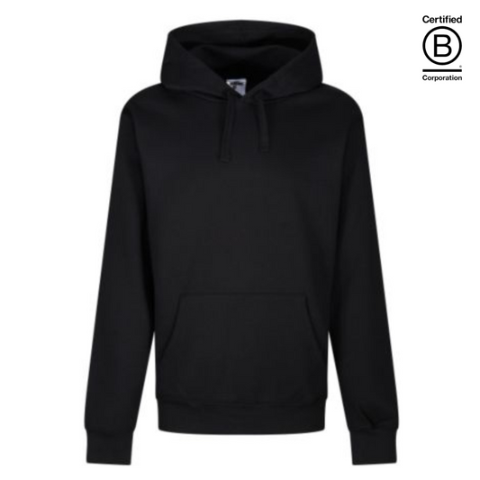 Ethically produced plain black unisex hoodie - casual uniform